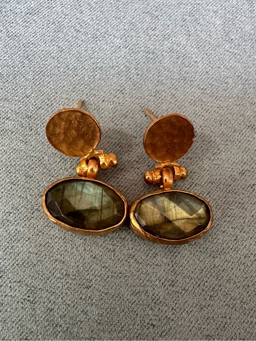 NEW Labradorite Gold plated Earrings